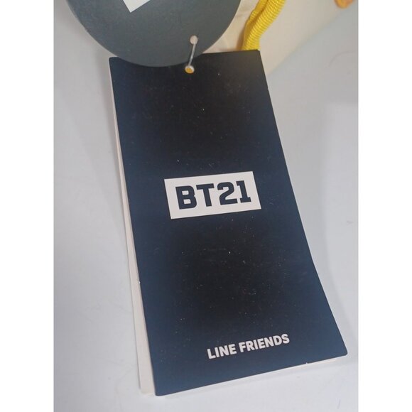 NWT BT21 Line Friends Cooky Pencil Case Off White Yellow Pink Zippered - Picture 9 of 11